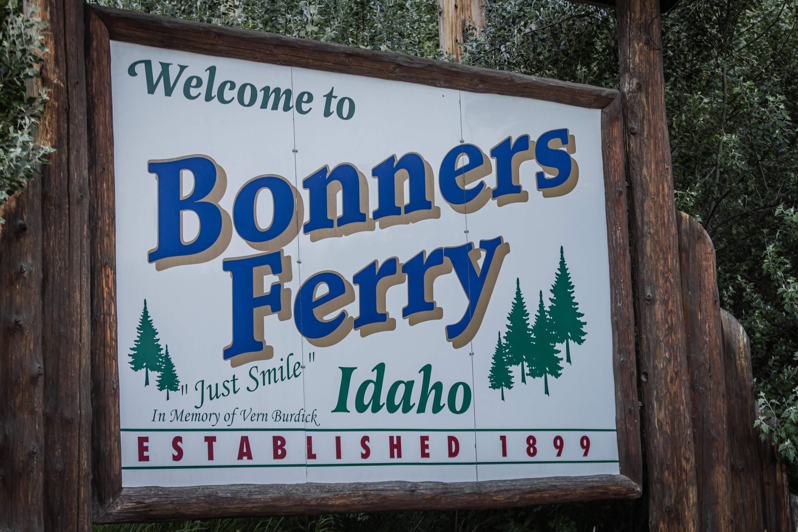 Signage at the entrance of Bonners Ferry.