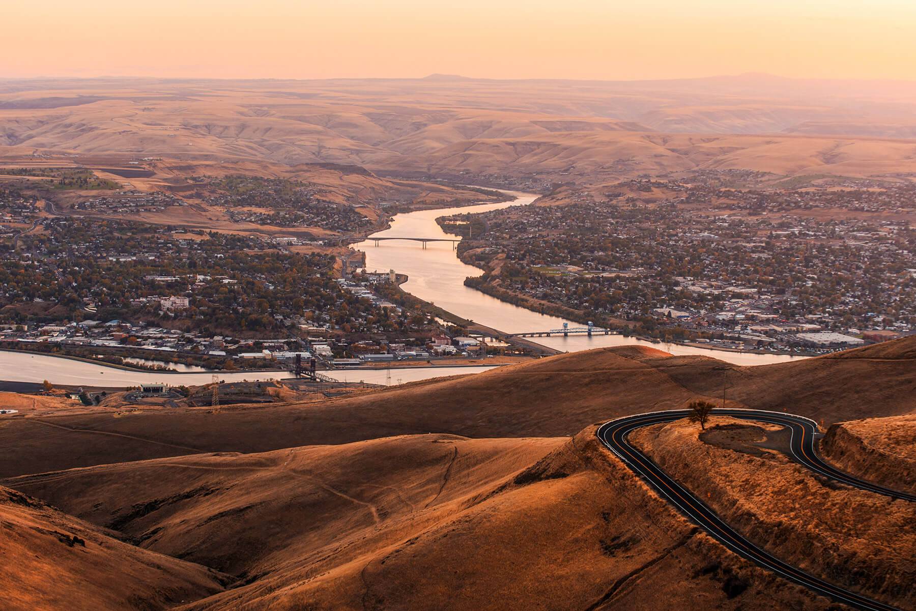 An aerial view of Lewiston valley.
