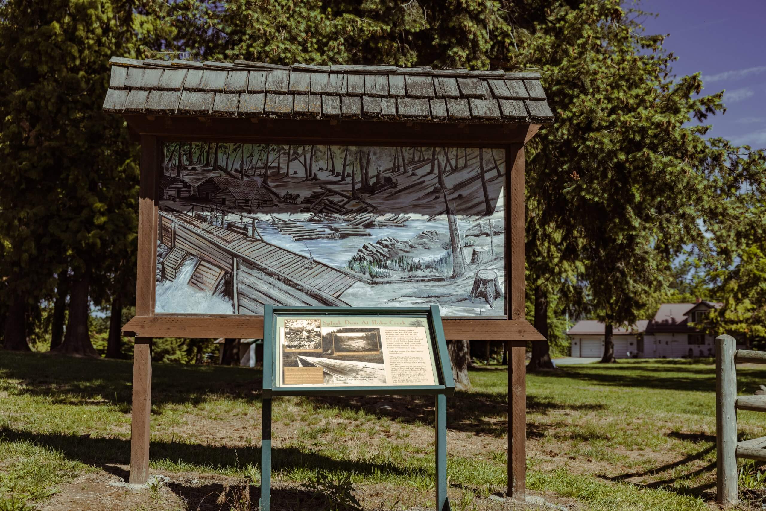 A sign at Marble Creek Historical Park.