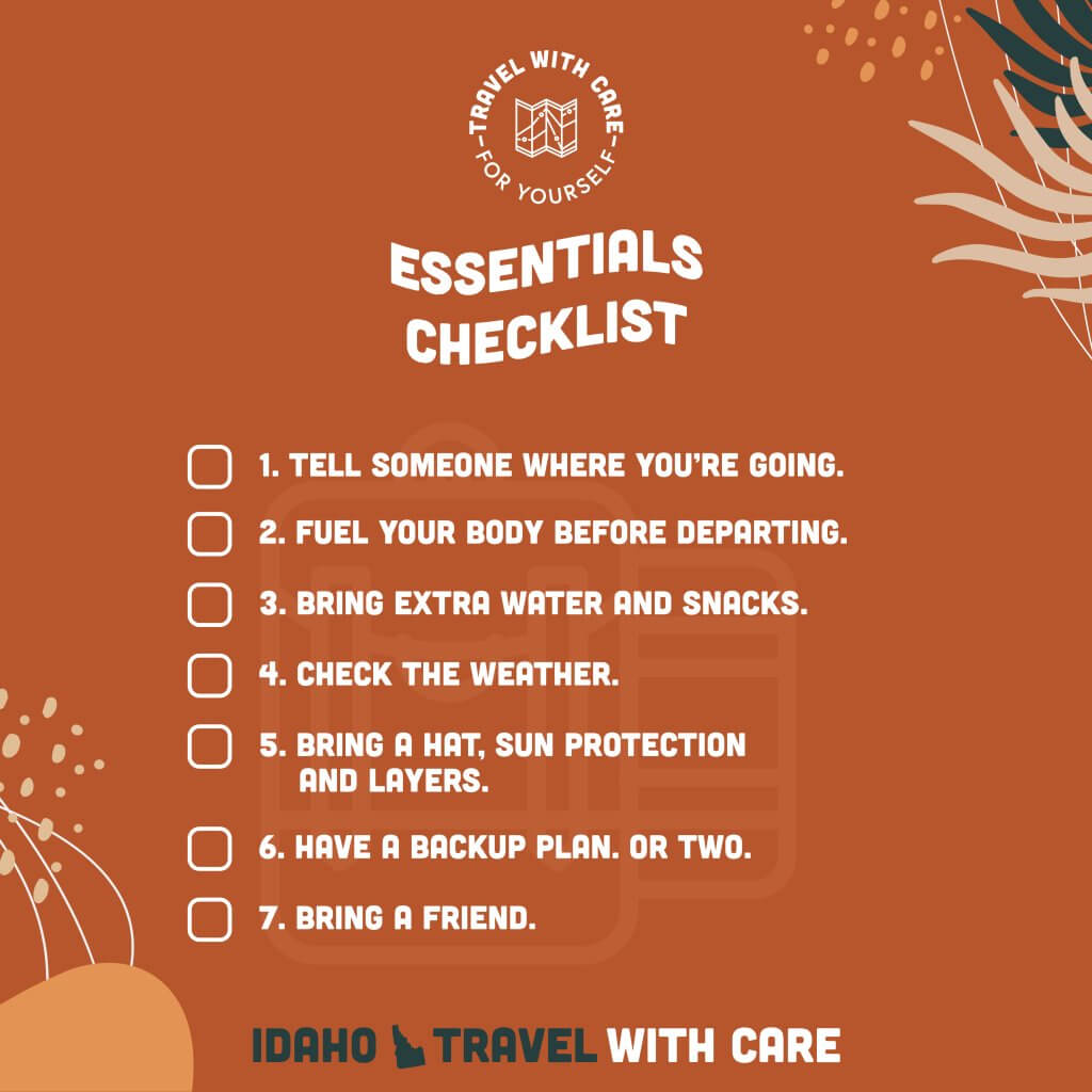 Illustrated Travel With Care Essentials Checklist.