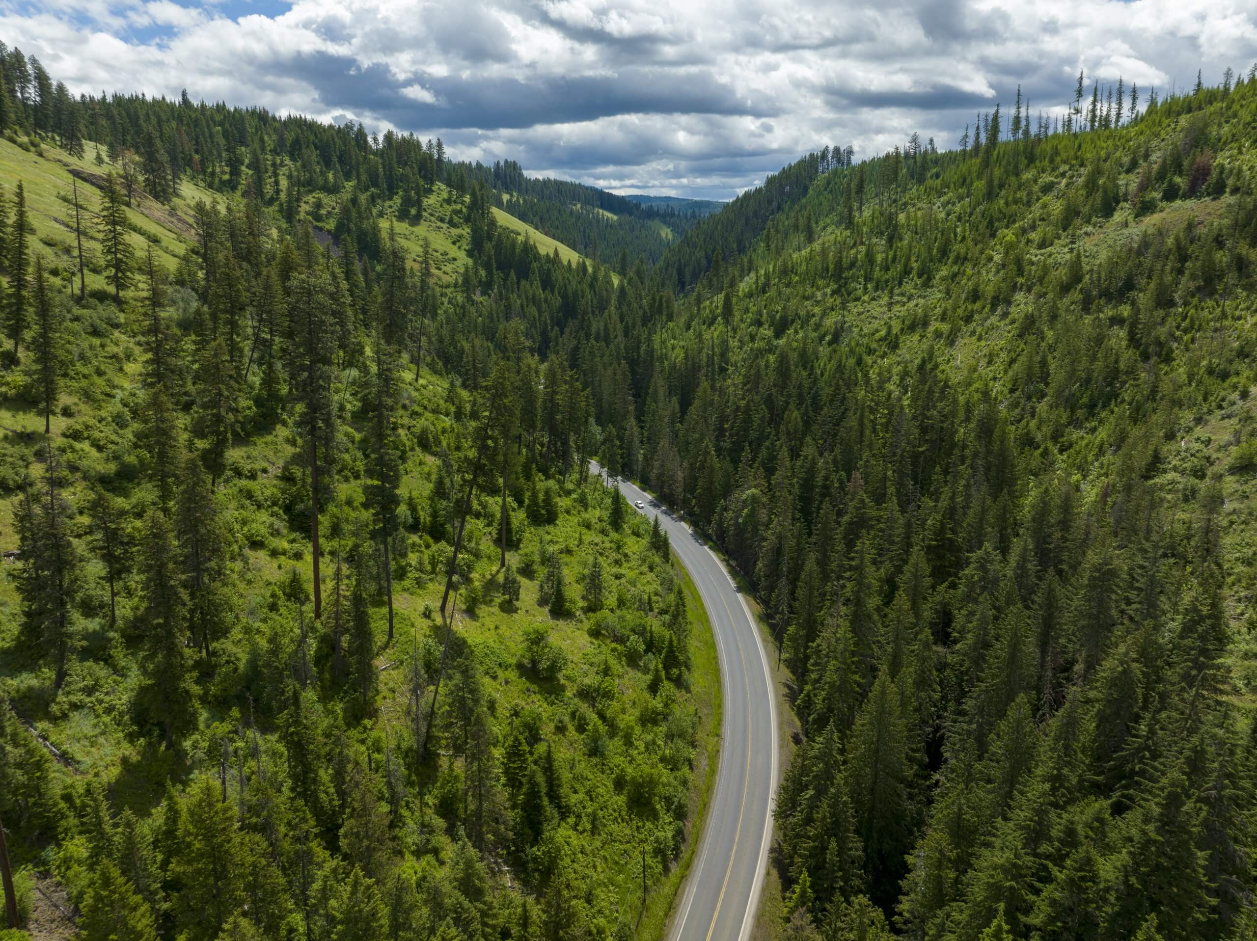 Aerial view of the White Pine Scenic Byway.