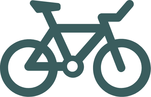 An illustrated teal bike icon.
